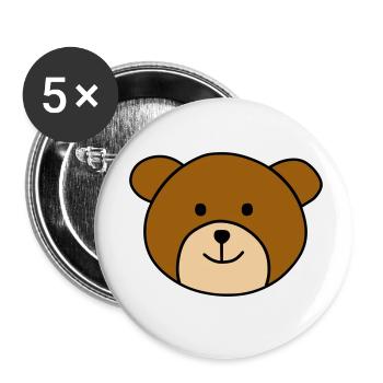 Cute bear - Buttons klein 25 mm (5er Pack) - Weiß - Vorne