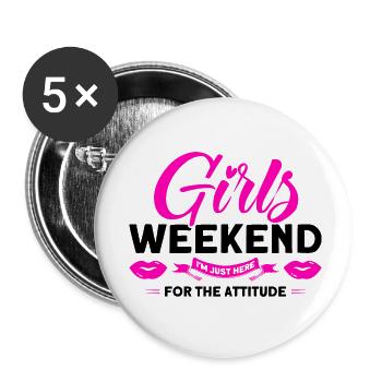 Trauzeugin Mädelsabend Party Damen Geschenk - Buttons klein 25 mm (5er Pack) - Weiß - Vorne