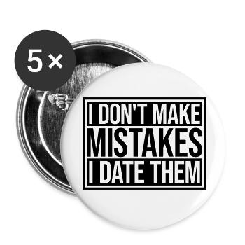 Date Mistakes Zitat Logo - Buttons klein 25 mm (5er Pack) - Weiß - Vorne