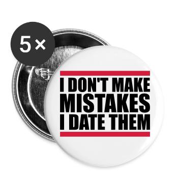 Date Mistakes Zitat Logo - Buttons klein 25 mm (5er Pack) - Weiß - Vorne