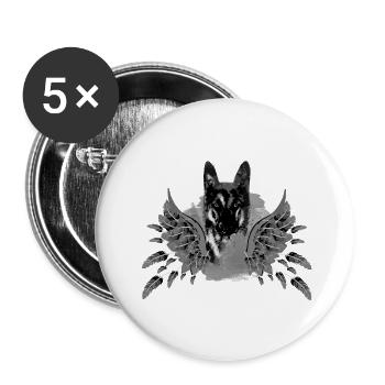 schäferhund ,hund,graffiti, schutzengel,engel - Buttons klein 25 mm (5er Pack) - Weiß - Vorne