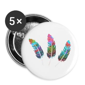 feathers,colorful,feather,graffiti - Buttons small 1''/25 mm (5-pack) - white - Front