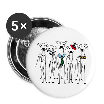Greyhounds party - Buttons small 1''/25 mm (5-pack) - white - Front