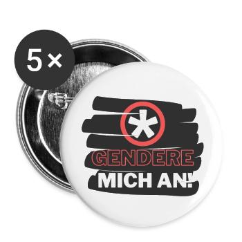 Gendern ist cool - Buttons klein 25 mm (5er Pack) - Weiß - Vorne