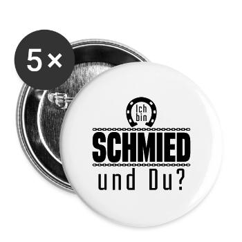 Ich bin Schmied Nachname Beruf Schlosser - Buttons klein 25 mm (5er Pack) - Weiß - Vorne