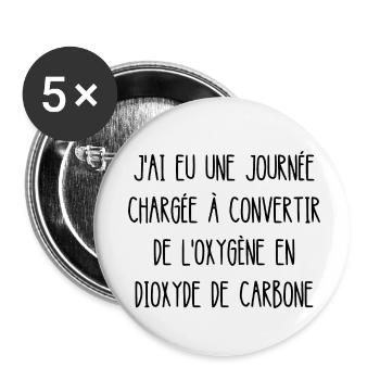 journée chargée - Lot de 5 petits badges (25 mm) - blanc - Devant