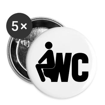 Toilet - Buttons small 1''/25 mm (5-pack) - white - Front