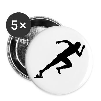 Sprint Läufer - Buttons klein 25 mm (5er Pack) - Weiß - Vorne
