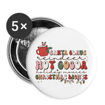 Cocoa Santa Claus Weihnachten Retro Weihnachtslied - Buttons klein 25 mm (5er Pack) - Weiß - Vorne