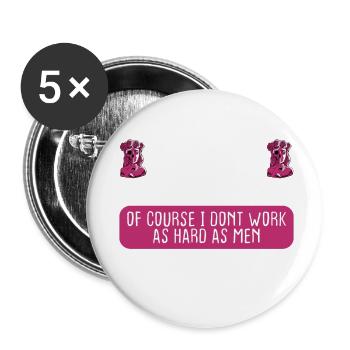 Agent féminin Bien faire les choses du premier coup - Lot de 5 petits badges (25 mm) - blanc - Devant