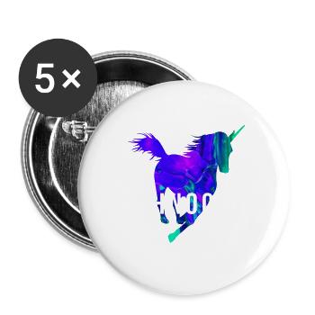 Technocorn Techno Festival Rave Raver Musik DJ EDM - Buttons klein 25 mm (5er Pack) - Weiß - Vorne
