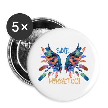angel wings,wings,angelwings,save winnetou - Buttons small 1''/25 mm (5-pack) - white - Front