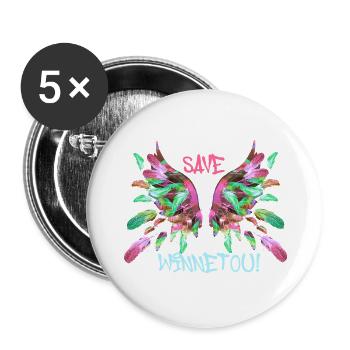 angel wings,wings,angelwings,save winnetou - Buttons small 1''/25 mm (5-pack) - white - Front