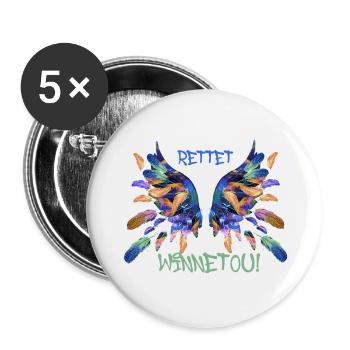 rettet winnetou ,iFlügel Malerei, illustration - Buttons klein 25 mm (5er Pack) - Weiß - Vorne