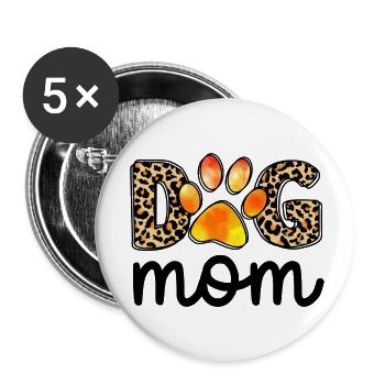 Chiens Maman Mère MamanMe Vie Travail Enfants Enfant - Lot de 5 petits badges (25 mm) - blanc - Devant