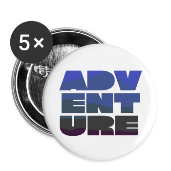 Aventure - Lot de 5 petits badges (25 mm) - blanc - Devant