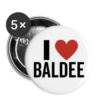 Ich liebe Baldee - Buttons klein 25 mm (5er Pack) - Weiß - Vorne