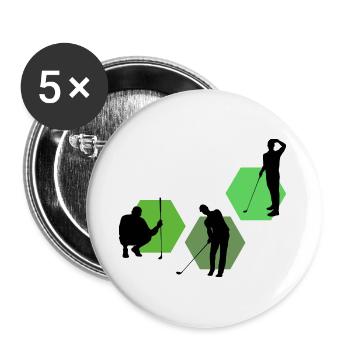 golf golf club golf golfeur - Lot de 5 petits badges (25 mm) - blanc - Devant