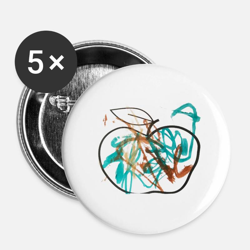 220917 Apple - Buttons klein 25 mm (5er Pack) - Weiß