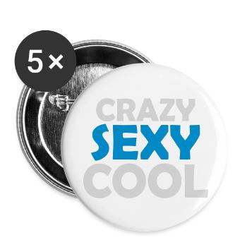 design cool sexy fou - Lot de 5 petits badges (25 mm) - blanc - Devant
