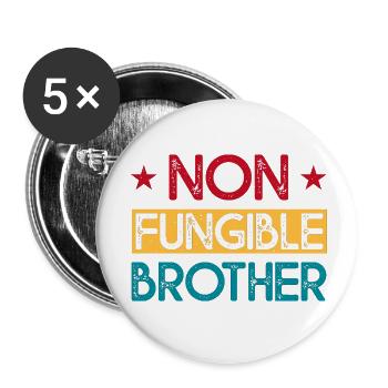 NICHT FUNGIBLER BRUDER - Buttons klein 25 mm (5er Pack) - Weiß - Vorne