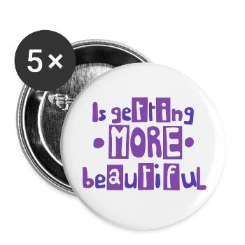 wird schöner - Buttons klein 25 mm (5er Pack) - Weiß - Vorne