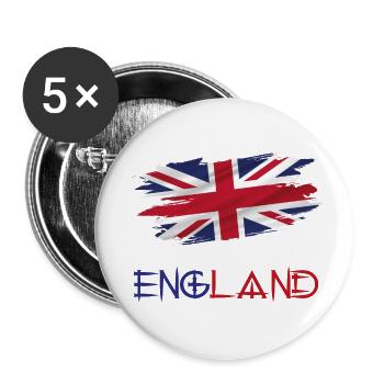 Flagge Patriot Geschenk Heimat Land Fahne England - Buttons klein 25 mm (5er Pack) - Weiß - Vorne