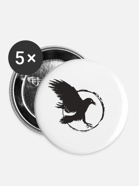 Rabe - Buttons klein 25 mm (5er Pack) - Weiß