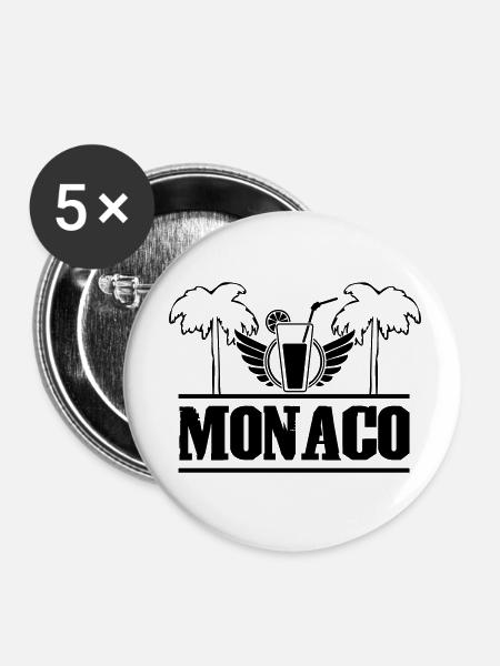 Monaco - Buttons klein 25 mm (5er Pack) - Weiß