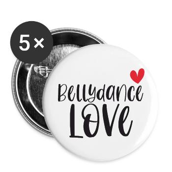 Danse du ventre Danseur du ventre Cadeau d’amour - Lot de 5 petits badges (25 mm) - blanc - Devant