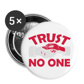 trust no one quote - Buttons small 1''/25 mm (5-pack) - white - Front