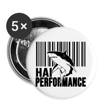 Hai Meeresschutz Haifisch Hai-performance - Buttons klein 25 mm (5er Pack) - Weiß - Vorne