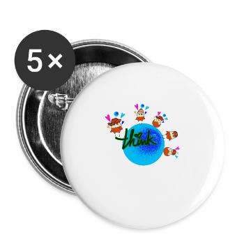 Erden Spruch - Buttons klein 25 mm (5er Pack) - Weiß - Vorne