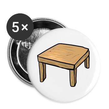 Holztisch Tisch Möbel Cartoon symbol - Buttons klein 25 mm (5er Pack) - Weiß - Vorne
