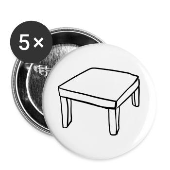 Tisch Möbel Cartoon symbol - Buttons klein 25 mm (5er Pack) - Weiß - Vorne