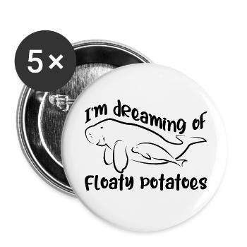Ich träume von Seekühen Dugongs - Buttons klein 25 mm (5er Pack) - Weiß - Vorne