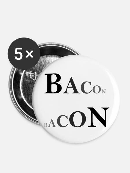 Bacon doppelt - Buttons klein 25 mm (5er Pack) - Weiß