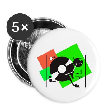 colorful turntables6 - Buttons klein 25 mm (5er Pack) - Weiß - Vorne