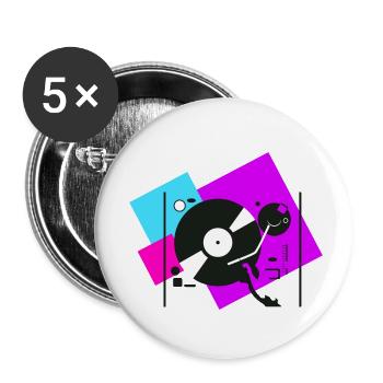colorful turntables5 - Buttons small 1''/25 mm (5-pack) - white - Front