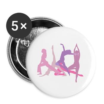 Tournament, Yoga, Sports, Exercises, Dancing, Gymnastics - Buttons small 1''/25 mm (5-pack) - white - Front