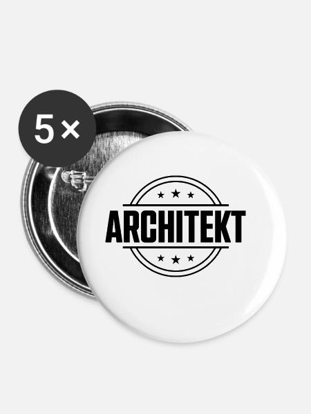 Architekt Beruf - Buttons klein 25 mm (5er Pack) - Weiß