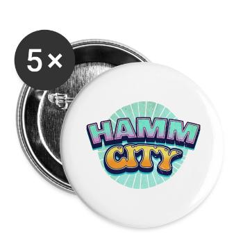 Hamm Germany City Font Pop Art Comic - Buttons small 1''/25 mm (5-pack) - white - Front