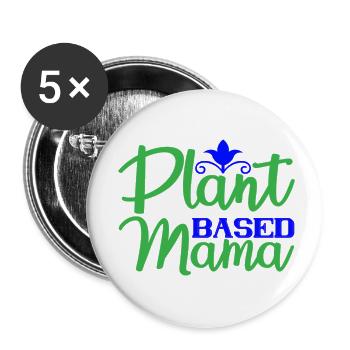 Mama à base de plantes - Lot de 5 petits badges (25 mm) - blanc - Devant