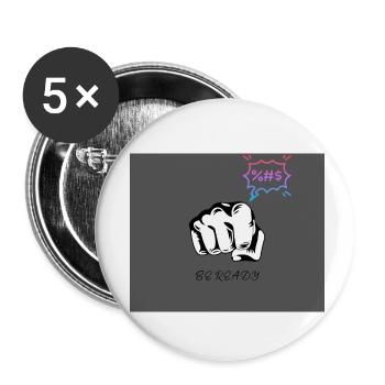BE READY - Buttons klein 25 mm (5er Pack) - Weiß - Vorne