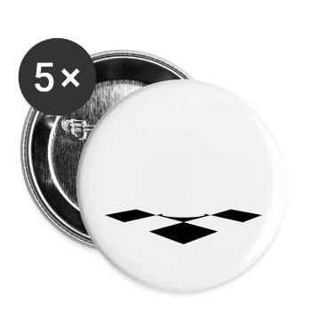 Échecs - Lot de 5 petits badges (25 mm) - blanc - Devant