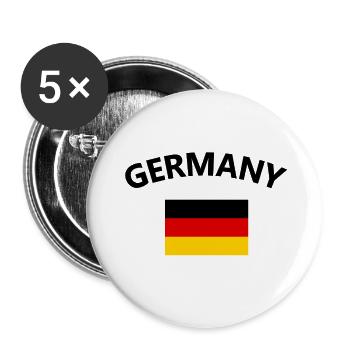 Deutschland Fan - Buttons klein 25 mm (5er Pack) - Weiß - Vorne