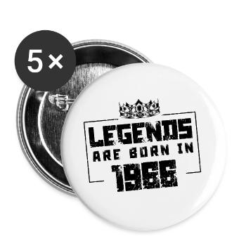 1966 Légendes nées en - Lot de 5 petits badges (25 mm) - blanc - Devant