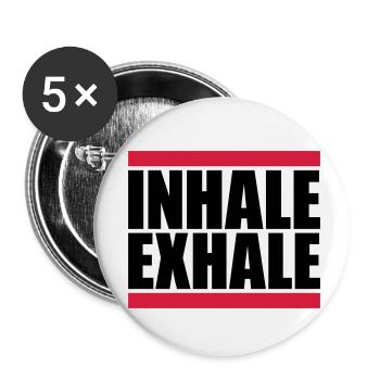 Inspirez expirez Yoga citation - Lot de 5 petits badges (25 mm) - blanc - Devant