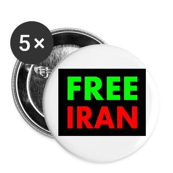 Free iran - Buttons klein 25 mm (5er Pack) - Weiß - Vorne