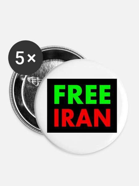 Free iran - Buttons klein 25 mm (5er Pack) - Weiß